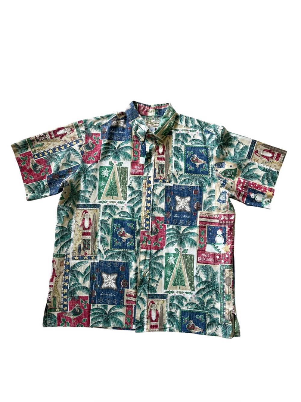 VTG Reyn Spooner Mele Kalikimaka Limited Edition Aloha Shirt Christmas Santa